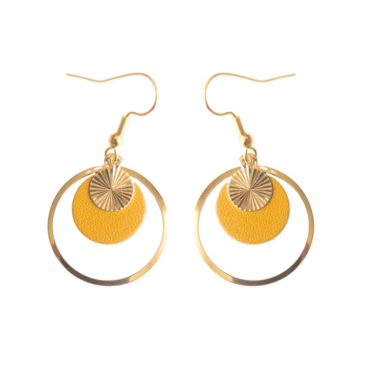 Boucles d’oreilles Gaïa jaune safran