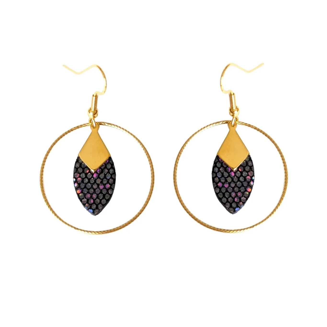 Boucles d’oreilles Lou noir disco