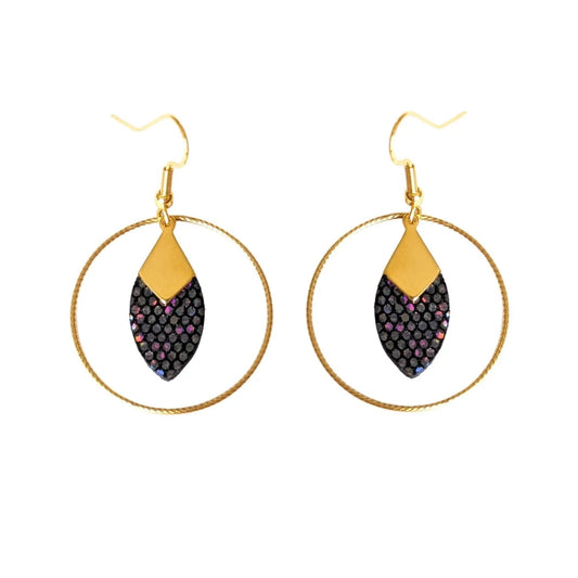 Boucles d’oreilles Lou noir disco
