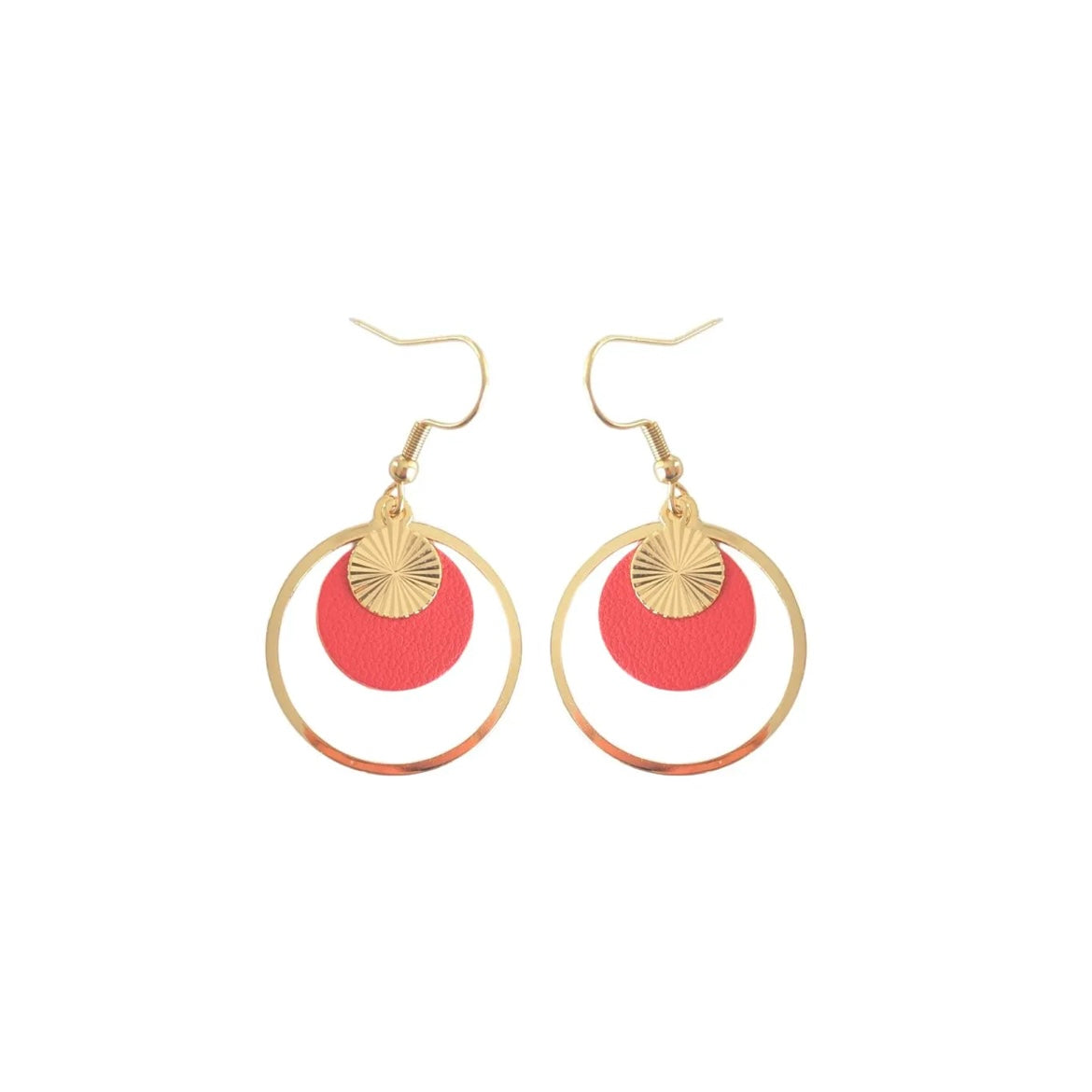 Boucles d’oreilles Gaïa rouge