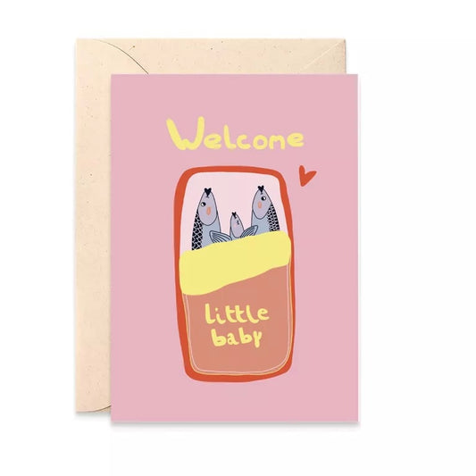 Carte double avec enveloppe - Baby sardines