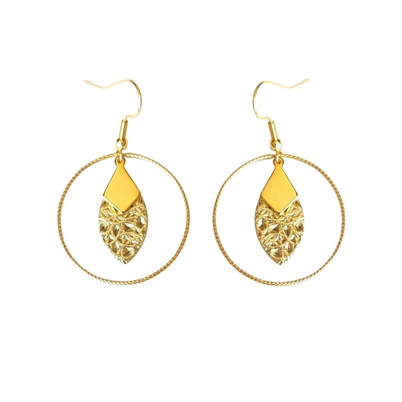Boucles d’oreilles Lou doré mandala