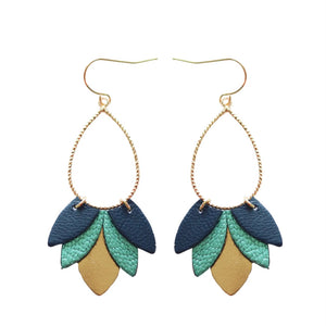 Boucles d’oreilles Bonnie bleu et doré