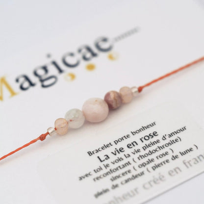 Bracelet pierres semi-précieuses (message au choix)