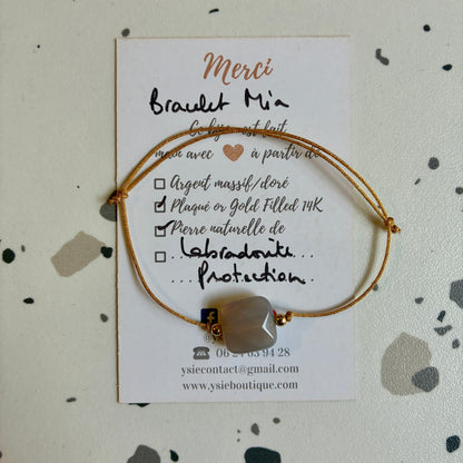 Bracelet Mia doré avec pierres semi-précieuses