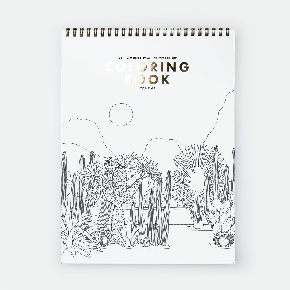 Carnet de coloriage Cactus and plants