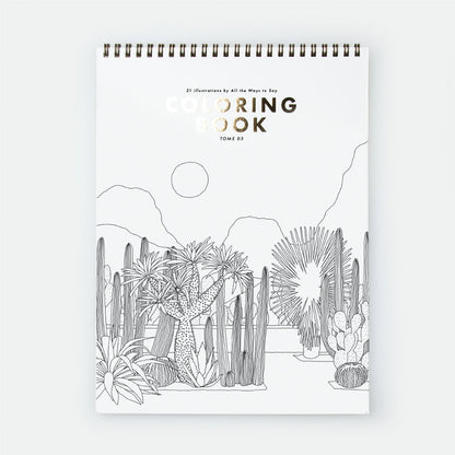 Carnet de coloriage Cactus and plants