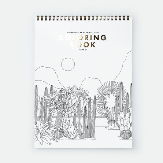 Carnet de coloriage Cactus and plants