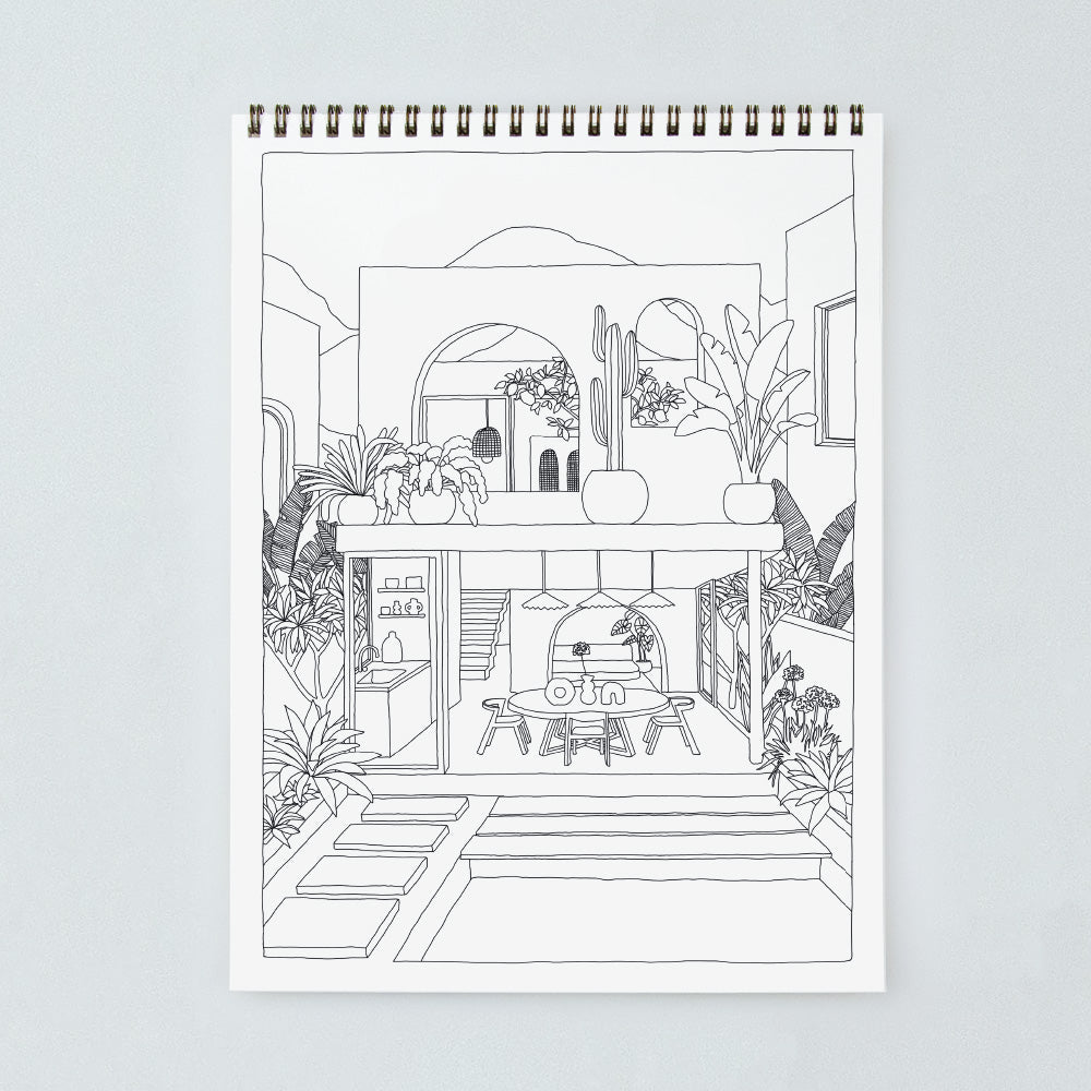 Carnet de coloriage Cactus and plants