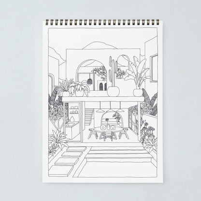 Carnet de coloriage Cactus and plants