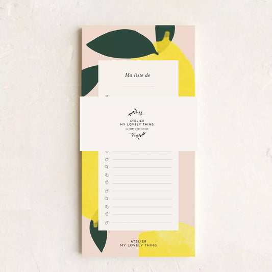 Bloc notes Zeste de citron