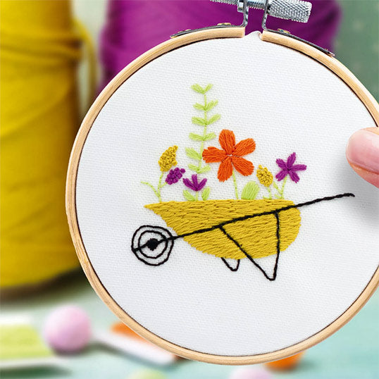 Kit de broderie brouette végétale