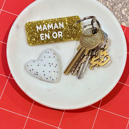 Porte-clés Maman en or