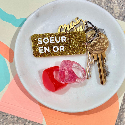 Porte-clés Sœur en or