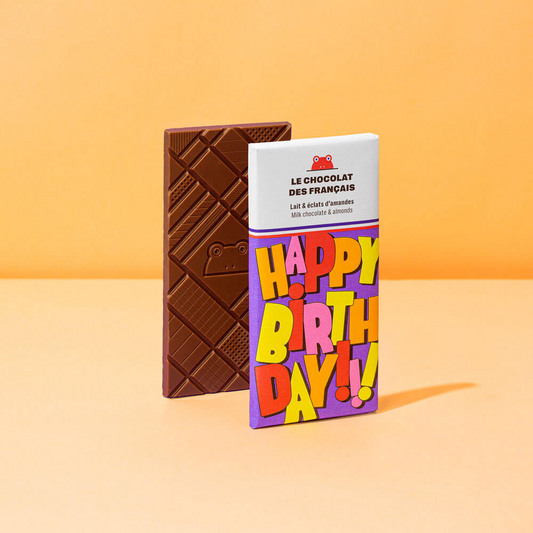 Tablette lait et éclats d'amandes - Bio - Happy Birthday