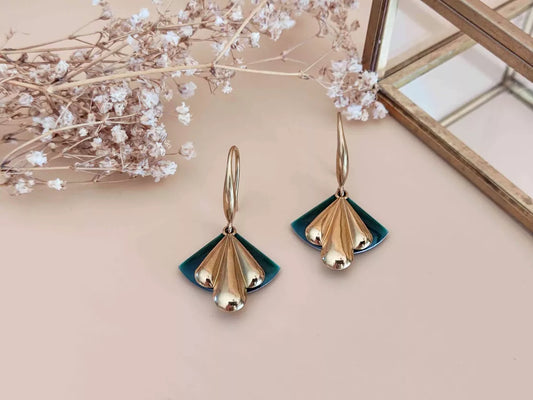 Boucles d’oreilles l’harmonieuse vert