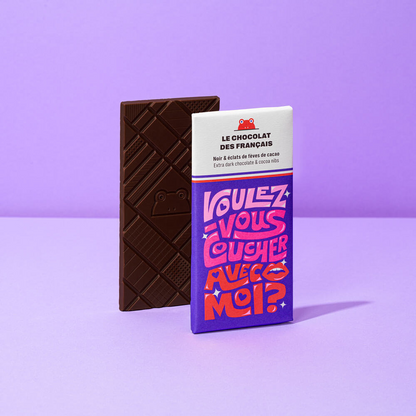 Tablette noir et éclats de fèves de cacao - Bio - Voulez-vous