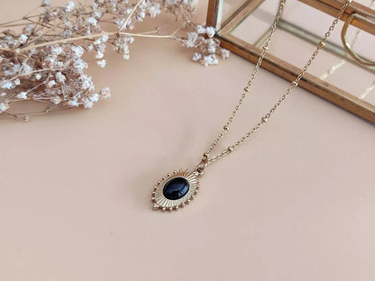 Collier La passionnée agate noir