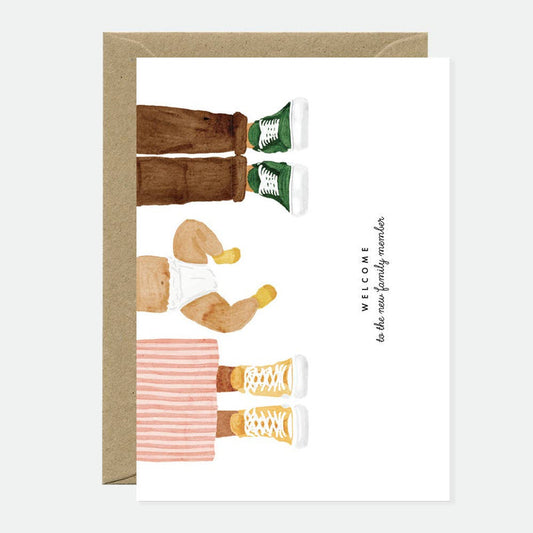 Carte double avec enveloppe - Welcom family member