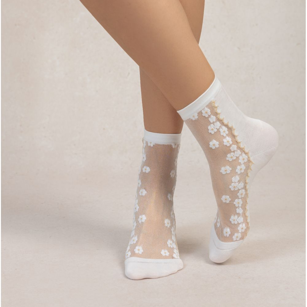 Chaussettes transparentes petites fleurs T36/38 / T39/41