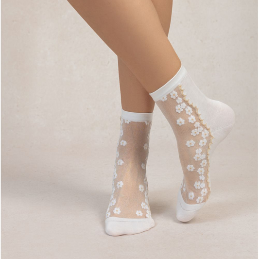 Chaussettes transparentes petites fleurs T36/38 / T39/41