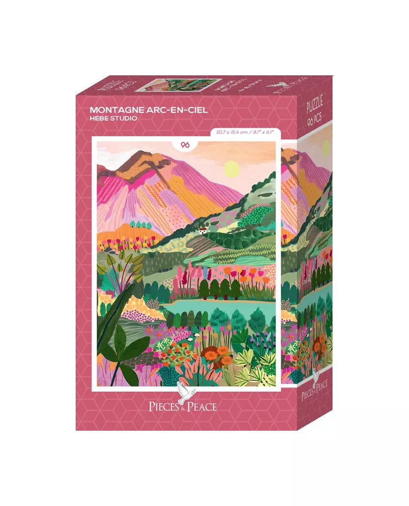 Mini Puzzle- Montagne arc-en-ciel 96 pièces