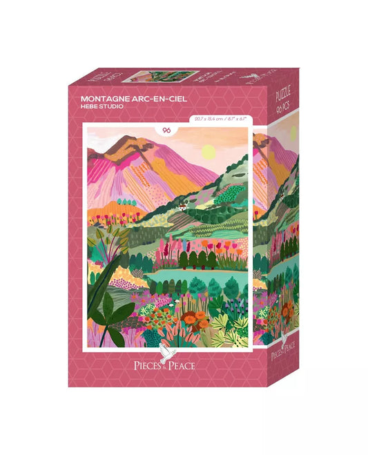 Mini Puzzle- Montagne arc-en-ciel 96 pièces