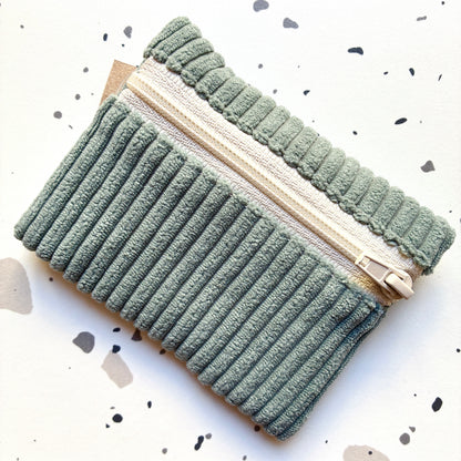 Porte monnaie en velours côtelé (coloris au choix)