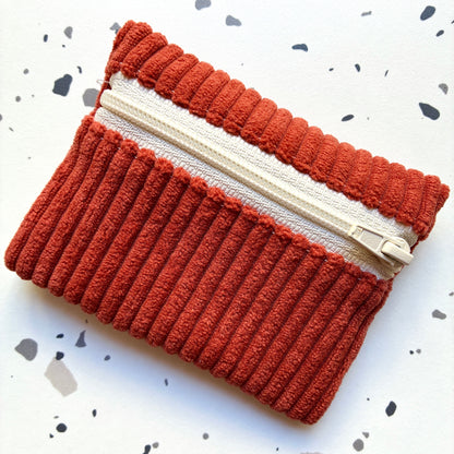 Porte monnaie en velours côtelé (coloris au choix)