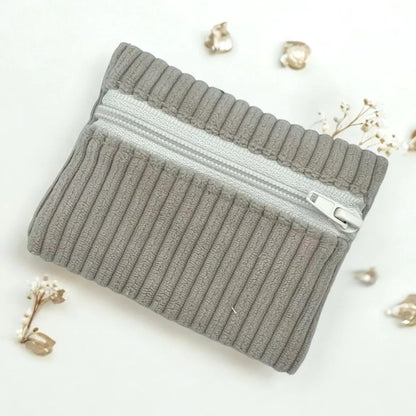 Porte monnaie en velours côtelé (coloris au choix)