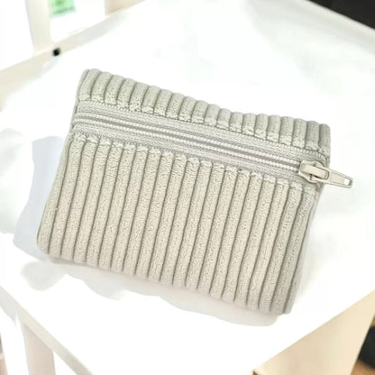 Porte monnaie en velours côtelé (coloris au choix)