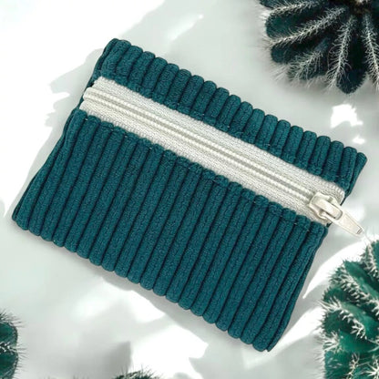 Porte monnaie en velours côtelé (coloris au choix)