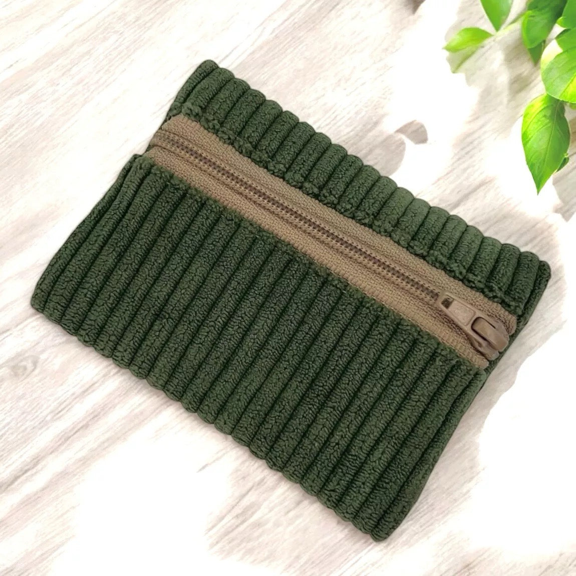 Porte monnaie en velours côtelé (coloris au choix)