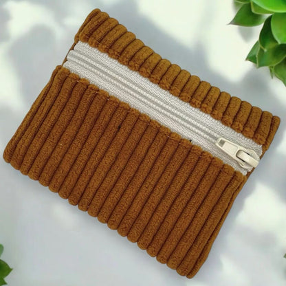 Porte monnaie en velours côtelé (coloris au choix)