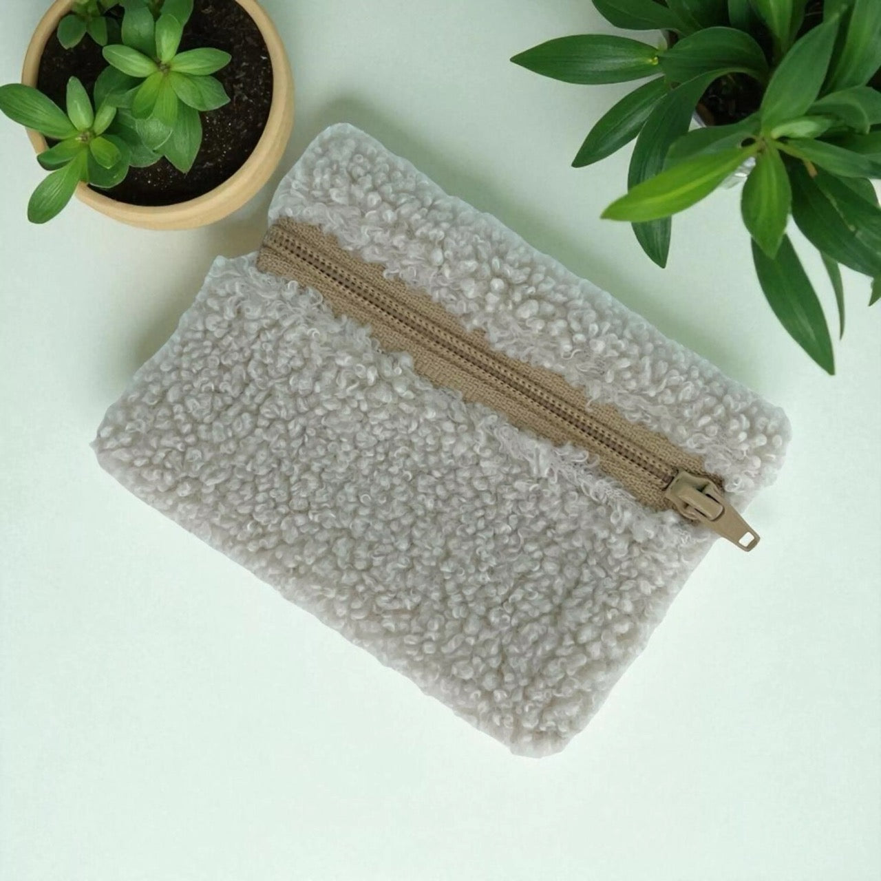 Porte monnaie bouclette (coloris au choix)