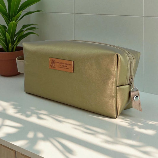 Trousse de toilette - simili doré