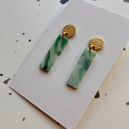 Boucles d’oreilles Charlie vertes et blanches