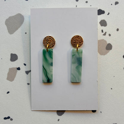 Boucles d’oreilles Charlie vertes et blanches