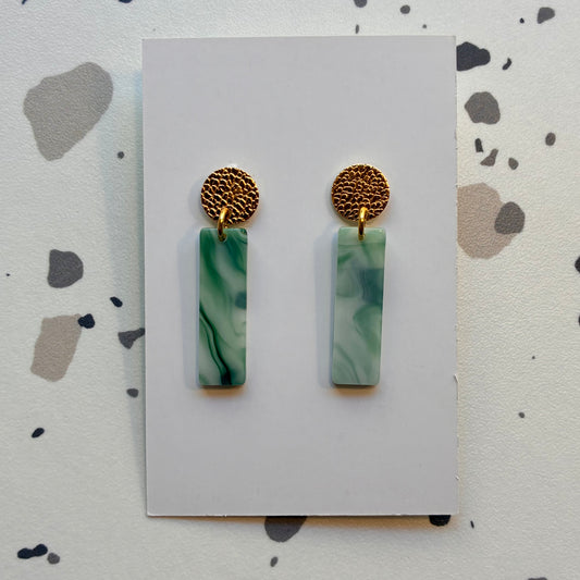 Boucles d’oreilles Charlie vertes et blanches