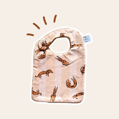 Bavoir Chien rayé beige