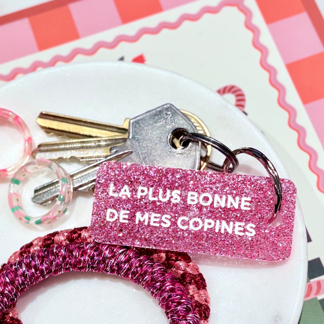 Porte-clés La plus bonne de mes copines fushia