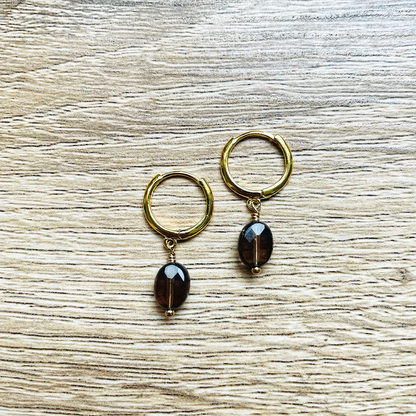 Créoles avec pierres semi-précieuses