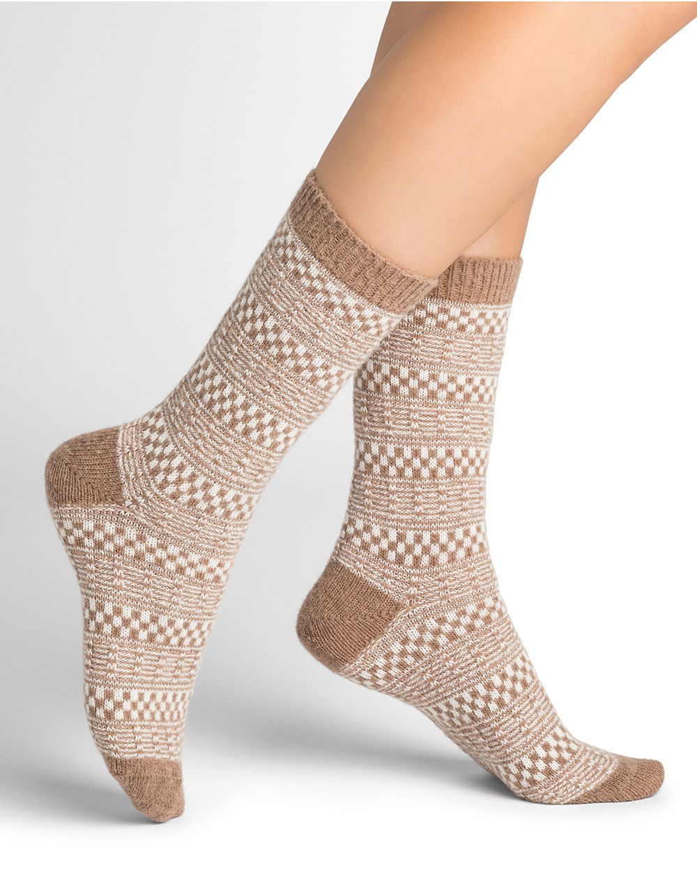 Chaussettes Laine alpaga jacquard chamois T36/40