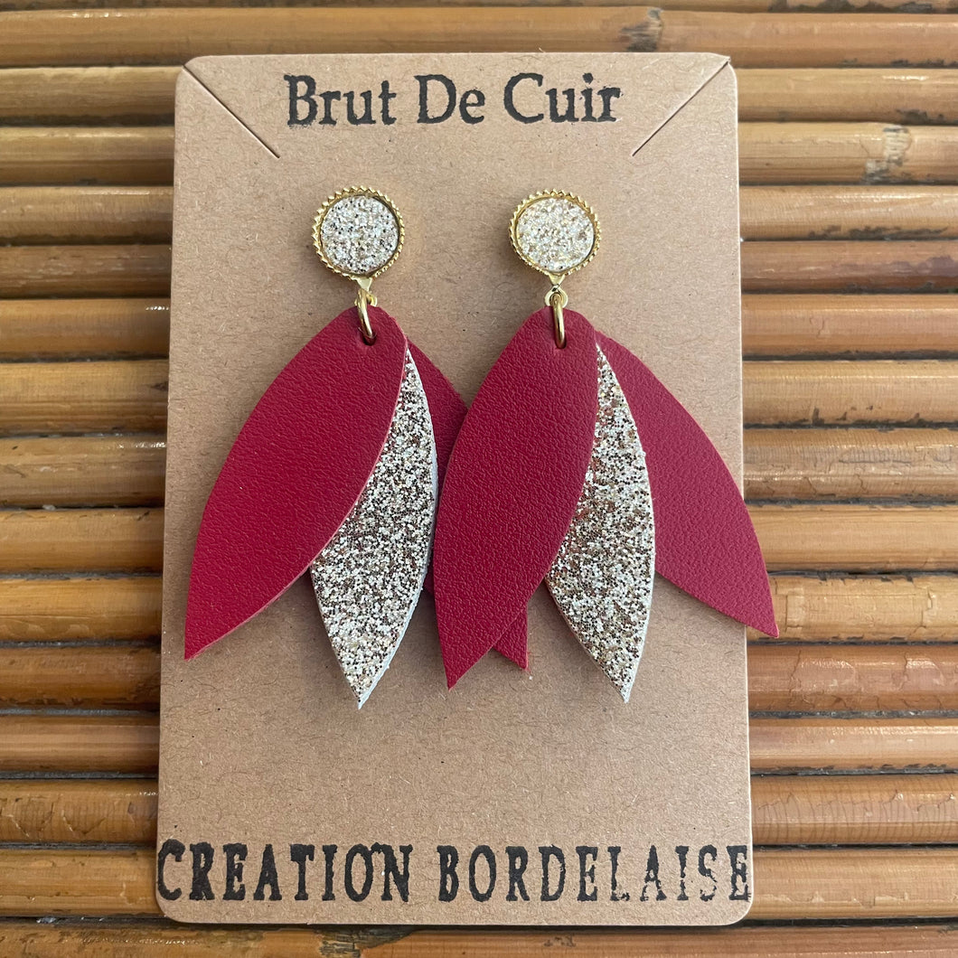 Boucles d'oreilles Gaëlle rouge