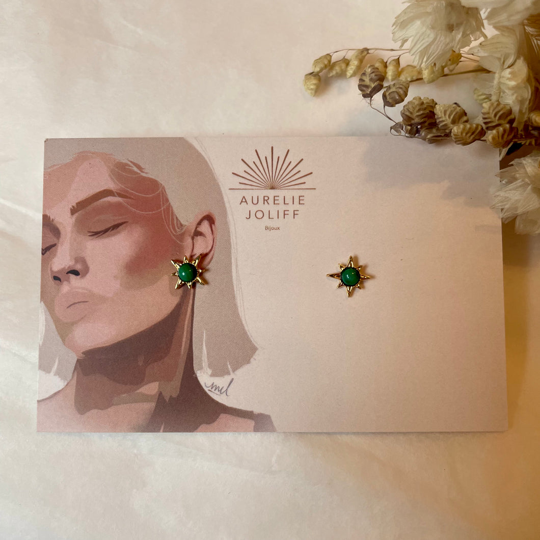 Boucles d’oreilles Polaris Malachite