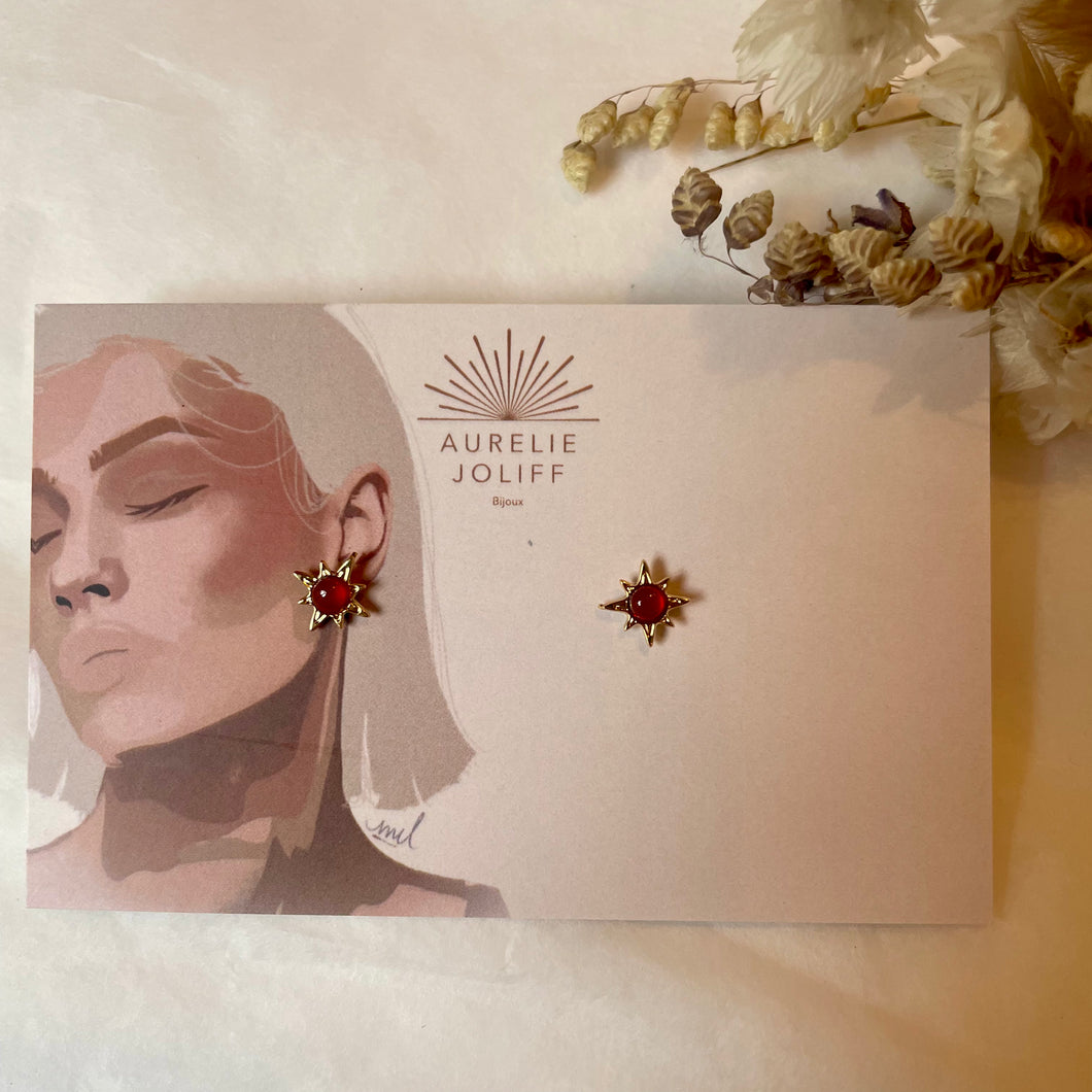 Boucles d'oreilles Polaris cornaline