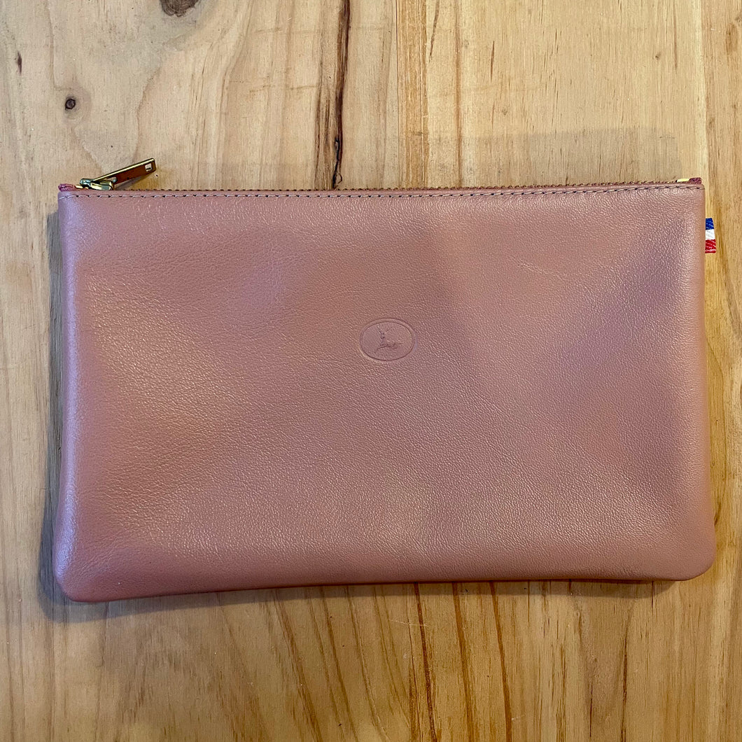 Pochette en cuir rose
