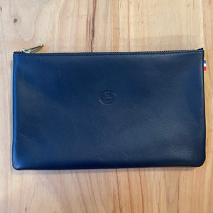 Pochette en cuir bleu marine