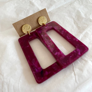 Boucles d’oreilles Romy framboise