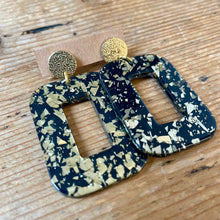 Charger l&#39;image dans la galerie, Boucles d’oreilles Carla noir et doré
